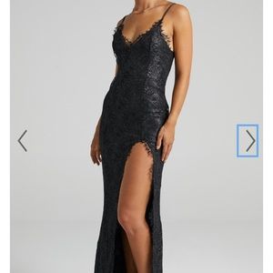 Black lace sparkle dress! Classy!